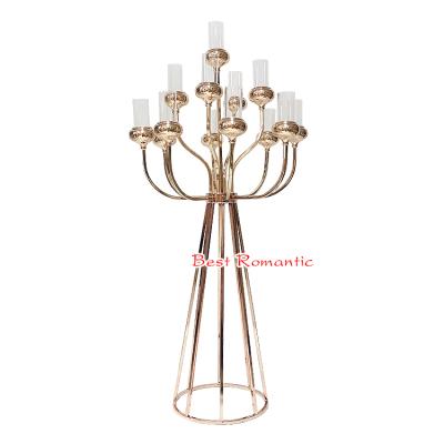 China Dress the durable wedding decoration holiday atmosphere wedding props wrought iron candlestick road reference up the window site layout for sale