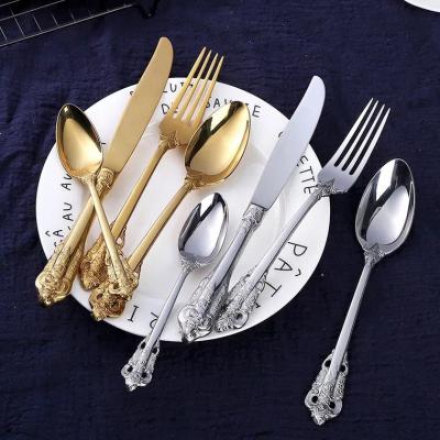 China Sustainable Luxury Silver Stainless Steel Flatware Cutlery Flatware Sets Wholesale for sale