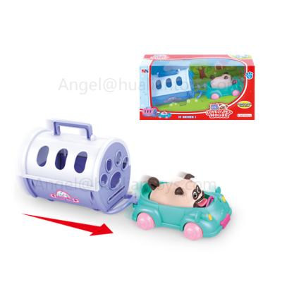 China Lovely Mini Pet Dog Educational Plastic Electric Running Children With Car Toy Play Set Gift For for sale