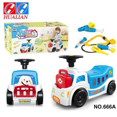 China Ride on Toy Factory Toys Funny 2 in 1 Car Doctor Vet Pet Sliding Mount Toy Set Kids Car with Puppy Vet Pet Set for sale