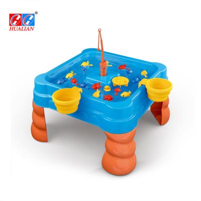 China Popular Fishing Toys Kids Game Toy Water Can Activity Play Fishing Competitive Table with Plastic Fishes for sale