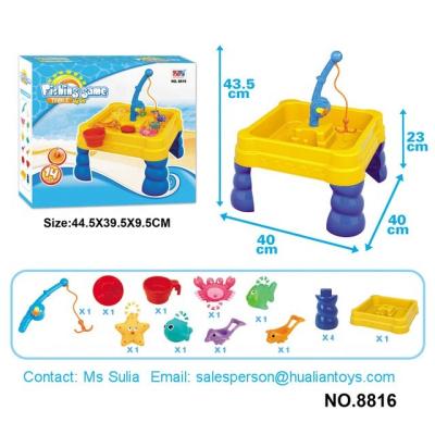 China PP Fishing Plastic Sand and Water Table Fishing Table Game for Kids 14pcs for sale