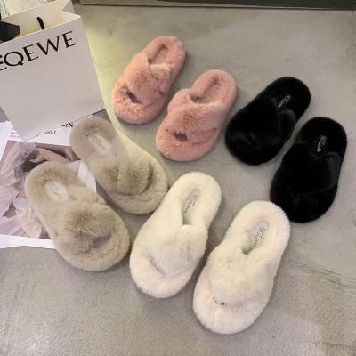 China CUSHIONING CUSHIONING Furry Slippers Wholesale Good Quality Hot Sale Moccasin Brown Coral Fleece Flip Flop Slippers Furry Slippers for sale