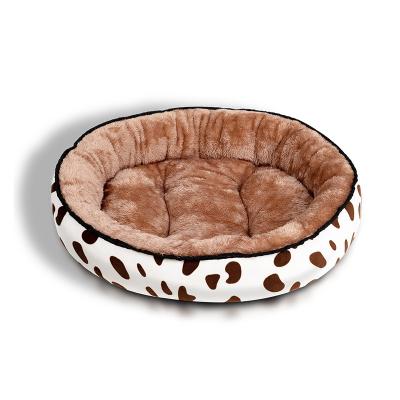 China 2021 Pets and Dogs 2021 Portable Fluffy Round Cute Round Linen Canvas Lace Pet Waterproof Pet Bed Warm Washable for sale