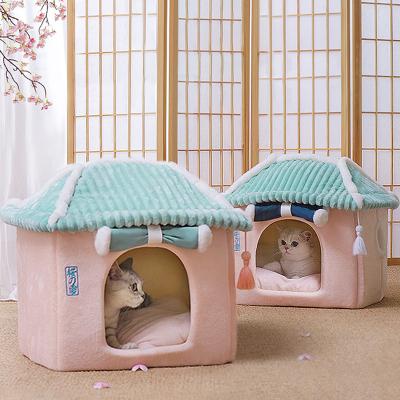 China Wholesale Washable Luxury Cat Furniture Large Travel Cat Cave Bed House Pet Beds and Accessories for sale