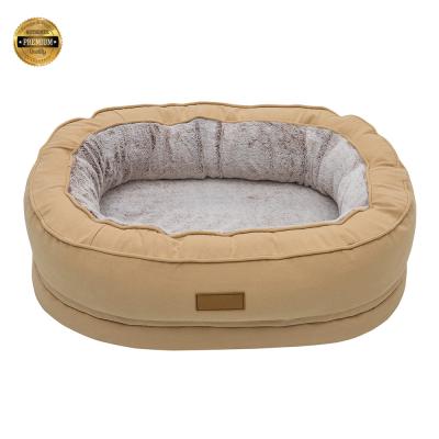 China Orthopedic Pet Bed Super Soft Foaming Waterproof High Quality Memory Stocked Oxford Luxury Pet Bed for sale