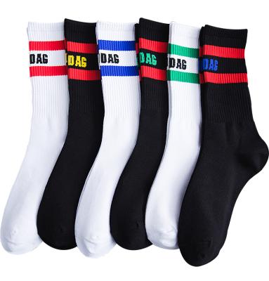 China New men's and women's sports cotton fashion personality trend breathable long socks for sale