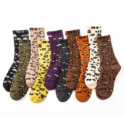 China New Cute Spring Leopard Tube Sporty Cotton Long Stockings Socks For Women for sale