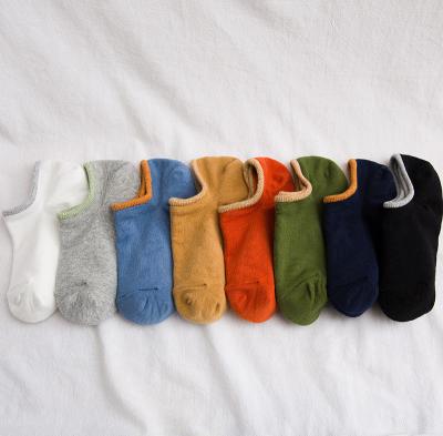 China 2020 New Men's Breathable Solid Color Cotton Business Boat Socks for sale