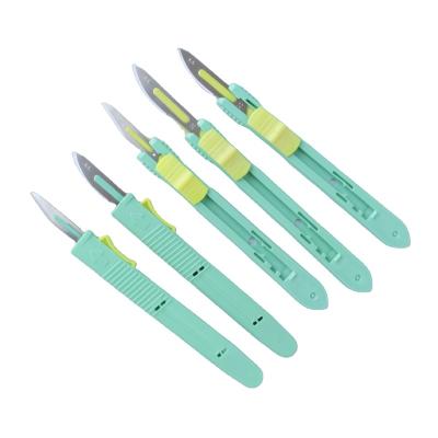 China Easy Carry High Quality Disposable Sterile Scalpel With Retractable Carbon Steel Blade for sale