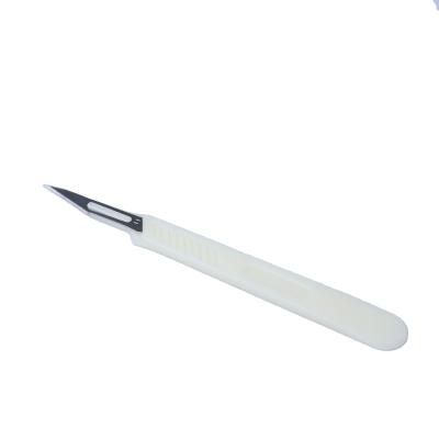 China Sharp Medical Disposable Sterile Carbon Steel Surgical Scalpels With Plastic Handle for sale