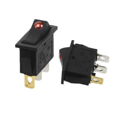 China Plastic+copper rocker switch 3 pins 2gears 31*13.8mm control 16A250V power switch with led indicate light KCD3 for sale