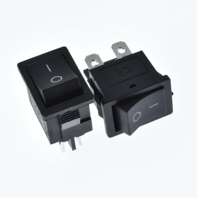 China Rocker Power Switch 4pins / 2 Sizes 6A / 10A 250VAC KCD1 Black Power 21*15 On/Off Control Switch for sale