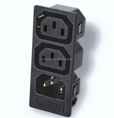 China IEC plug with fuse IEC 320 c13 c14 male and female fuse 3 outlet power strip for sale