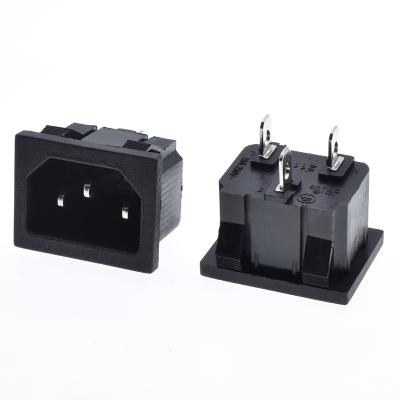 China C14 Power Socket Male 3 Pins 10A 250V Residential/General Purpose IEC Power Outlet For PDU Cabinet Power Connector for sale