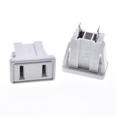 China Type-A 15A125V Two Flat Hole Power Outlet Cabinet Socket Power Connection Industrial Left White Socket for sale