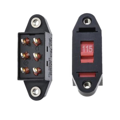 China PBT 110V 220V 6 To Terminals SPDT DPDT 2 Position Vertical Voltage Selector Switch Slide Contact for sale