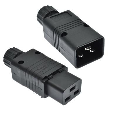 China Industrial IEC connector c19 c20 PDU 16a250v power socket adapter extension male female electrical outlet for sale