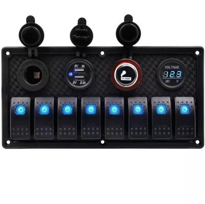 China Marine Boat Yacht Power Socket USB LED Marine Boat Switch Panels Waterproof Black for sale