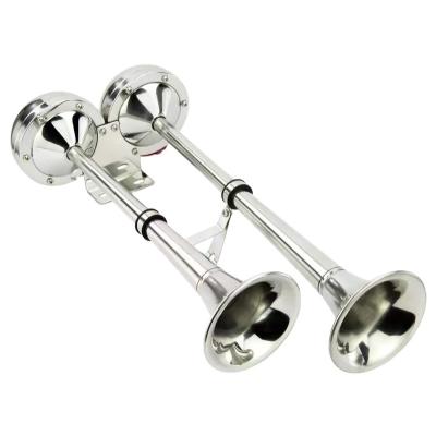 China Marine Boat Accessories 12V Stainless Steel Trumpet Horn Marine Boat Yacht Ship Truck RV Dual Trailer for sale