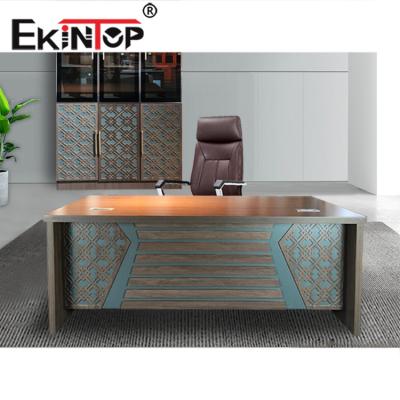 China Ekintop Adjustable Modern European Style (Height) L Shaped Wooden Computer Desk for sale