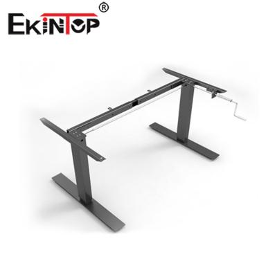 China Ekintop Height Adjustable Adjustable Computer Desk Electric Smarts (Height) Sit Stand Holding Desk Frame Lift Tables for sale