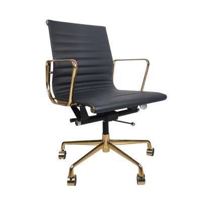 China (Height) Ekintop Sling Gold Adjustable Cooling Leather Office Chair for sale