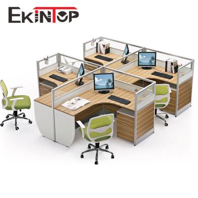 China Customized Modern Ekintop Office Furniture 4 Person Call Center Desk Workstation for sale