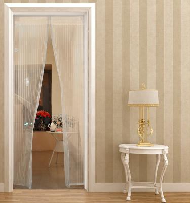 China Easy install white color magnetic screen door with full view loop and hook keep fly out, let fresh air in for sale