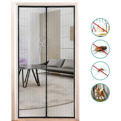 China Folding Screen Reinforced Magnetic Screen Door 38 x 82 with Full Frame Hook and Loop Mosquito Door Net, Magnetic Fly Screen for sale