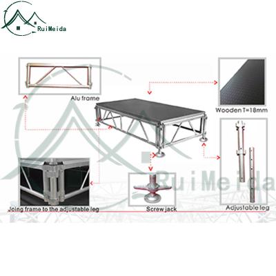 China Adjustable Legs Top Selling Frame Portable Heavy Loading Adjustable Stage For Gym Platform for sale