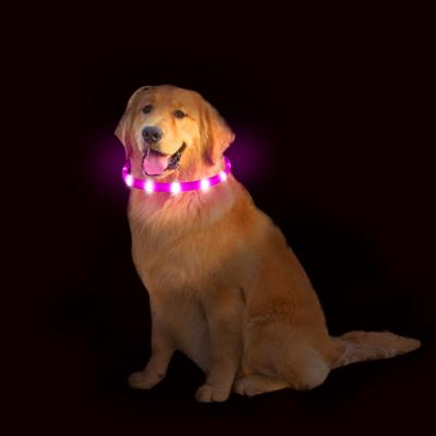 China 2021 Hot Product Designer Luxury Luminous LED Pet Collar Wholesale Custom Food Grade Silicone Dog Collar for sale