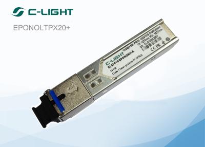 China EPON OLT SFP TX1490nm / RX1310nm 1.25G 20KM Single SC Fiber Connectors for sale