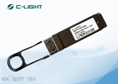 China 40G QSFP SR4 Fiber Optical Modules up to 100m on OM3 Fiber MPO Connector for sale