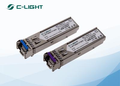 China LC BIDI Optical Transceiver 20km 1000Base-BX WDM Bi-Directional SFP Module for sale