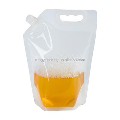 China Customizable Hot Stamping Water Stand Up Bag Portable Beer Bag Big Bag Plastic Bag for sale