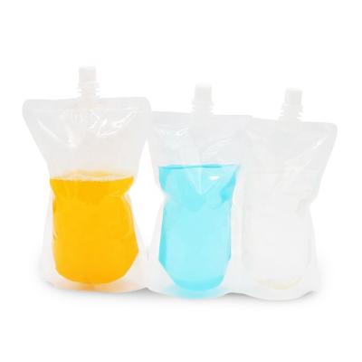 China Custom General Transparent Juice Spout Liquid Pouch 200ml 500ml Of Shock Resistance for sale