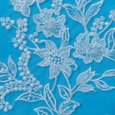 China Viable hot selling custom embroidery designs with sequins embroidery lace fabric, embroidery lace for sale