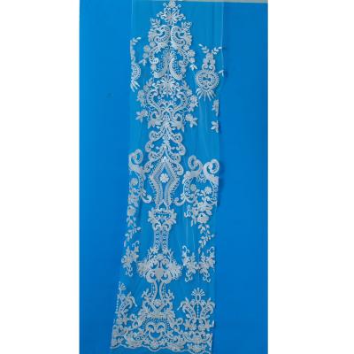 China Sustainable Wholesale Embroidered Applique Lace Trim For Bridal Dress for sale