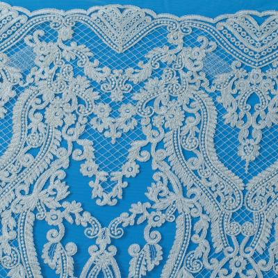 China 100% Sustainable Cotton Tulle Lace /Cotton Veil Embroidery Lace For Wedding Dress for sale