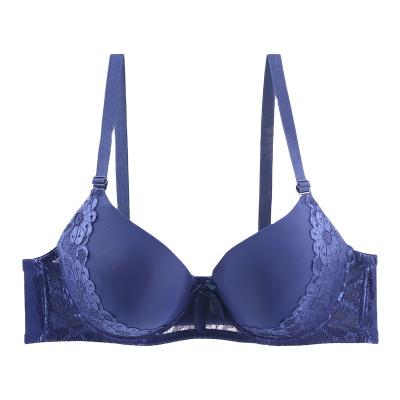 China Wholesale Breathable Sexy Women Lace Up Embroidery 3/4 Cup Seamless Bra for sale