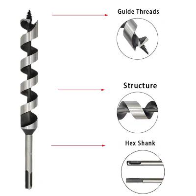 China Wood Drilling Manufacturer Wood Spiral Auger Bits Hex Drill Bits SDS Shank Drill Bits For Woodworking for sale