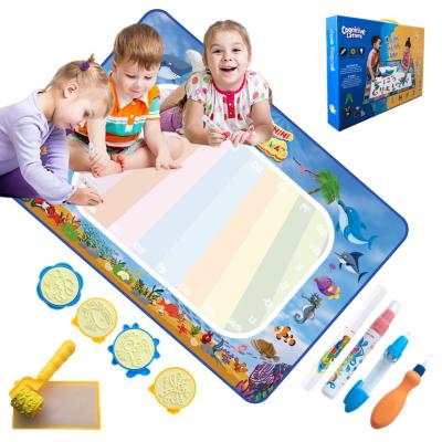 China Funny Toys Water Drawing Mat Set Gifts 2020 New Educational Aqua Magic Mat Recycle Doodle Mat For Kids 100*70cm for sale