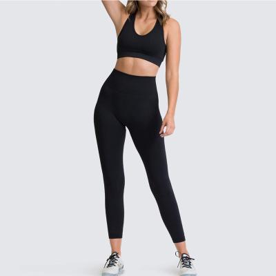 China New 2021 Hot Selling Tight Women Bodyc Gym Sportswear Vest Suit Breathable Regular Organic Fitness Yoga Bodysuit Pants Suit for sale