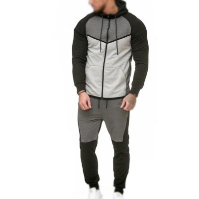 China Good Quality Breathable Fall Plus Size Patchwork Men Jogging Tracksuit Gym 2020 Falls To Wear Long Sleeve Sports Two Piece Set for sale