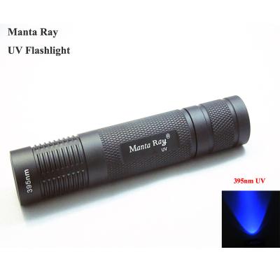 China UV LED Flashlight 395nm Emergency Certificate Exam Manta Ray Flashlight Small UV Straight Tube (1x18650) for sale