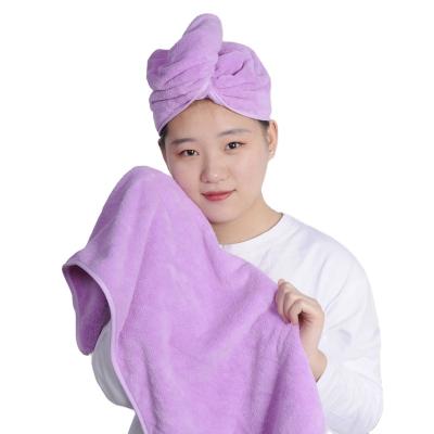 China Stocked Customized Stocked Soft 300gsm 75cm*35cm Microfiber Turban Salon Dryer Hair Wrap Towel for sale