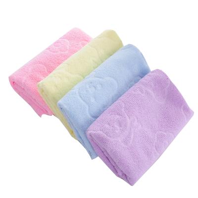 China Customized Cute Pink Home Towel QUICK DRY 25*25cm 400g/m Lifetime Embossed Multicolor Square Face Wash Towel With Lanyard for sale