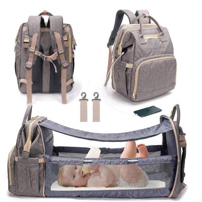 China MMB-11 Backpack Top Selling Multifunctional Fashion Diaper Backpack Baby Crib Bag for sale