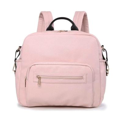 China MMB-01 Fashionable Backpack Baby Change Bag No Smell Leather Mommy Mother Diaper Bag Pink Baby Diaper Backpack Bag for sale